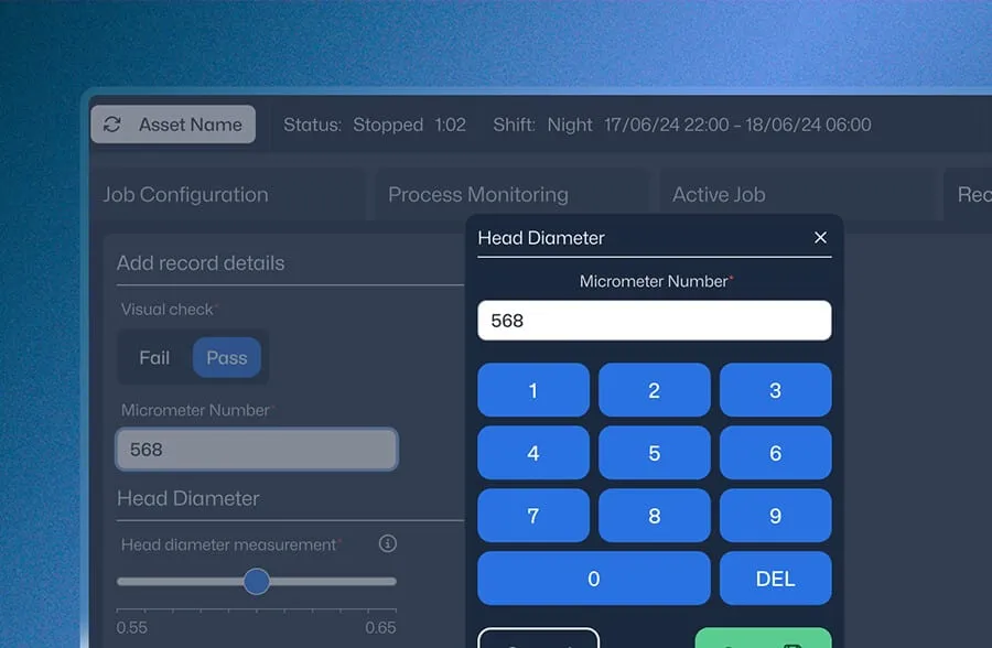 DataQI operator dashboard for monitoring shop-floor activity